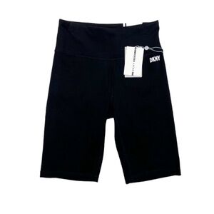 NWT DKNY Sport High Waist Black Spandex Bike Shorts Size XS